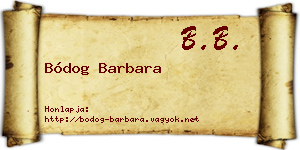 Bódog Barbara névjegykártya