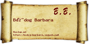 Bódog Barbara névjegykártya