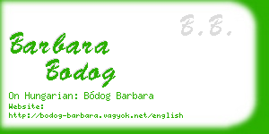 barbara bodog business card