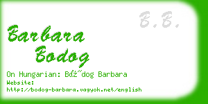 barbara bodog business card